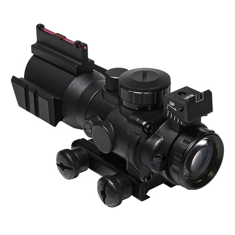 4X32 Compact Prismatic Scope with Fiber Optic BUIS- Y2001