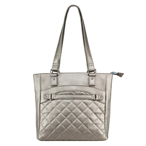 Quilted Tote - Gray