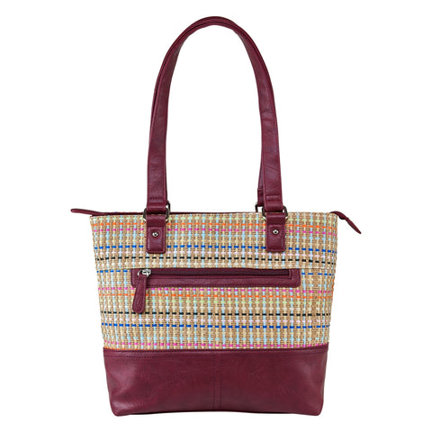 Woven Tote - BurGundy