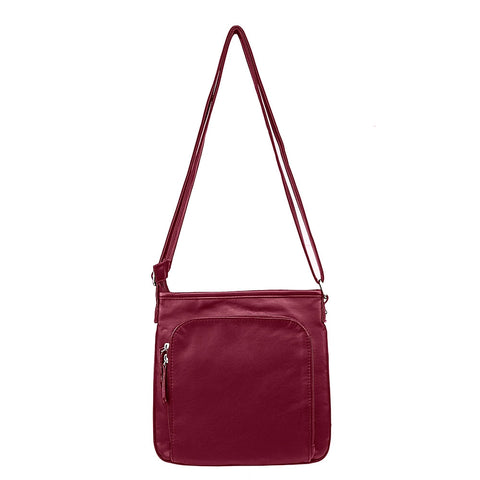 Small Messenger Crossbody Bag- Red