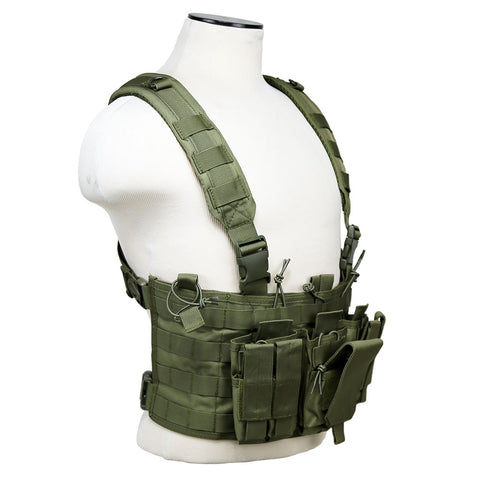 AR & PISTOL MAGS CHEST RIG - GREEN